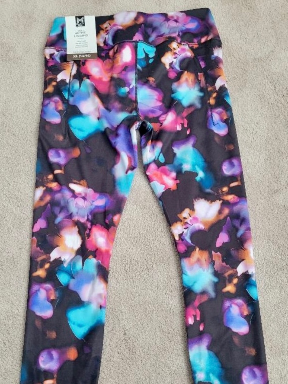 MEMBER’S MARK GIRL’S ACTIVE LEGGING SIZE XL(14/16) MULTICOLORED